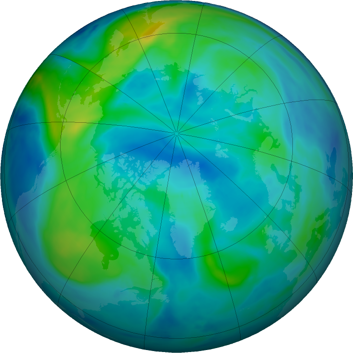 Arctic ozone map for 15 October 2020